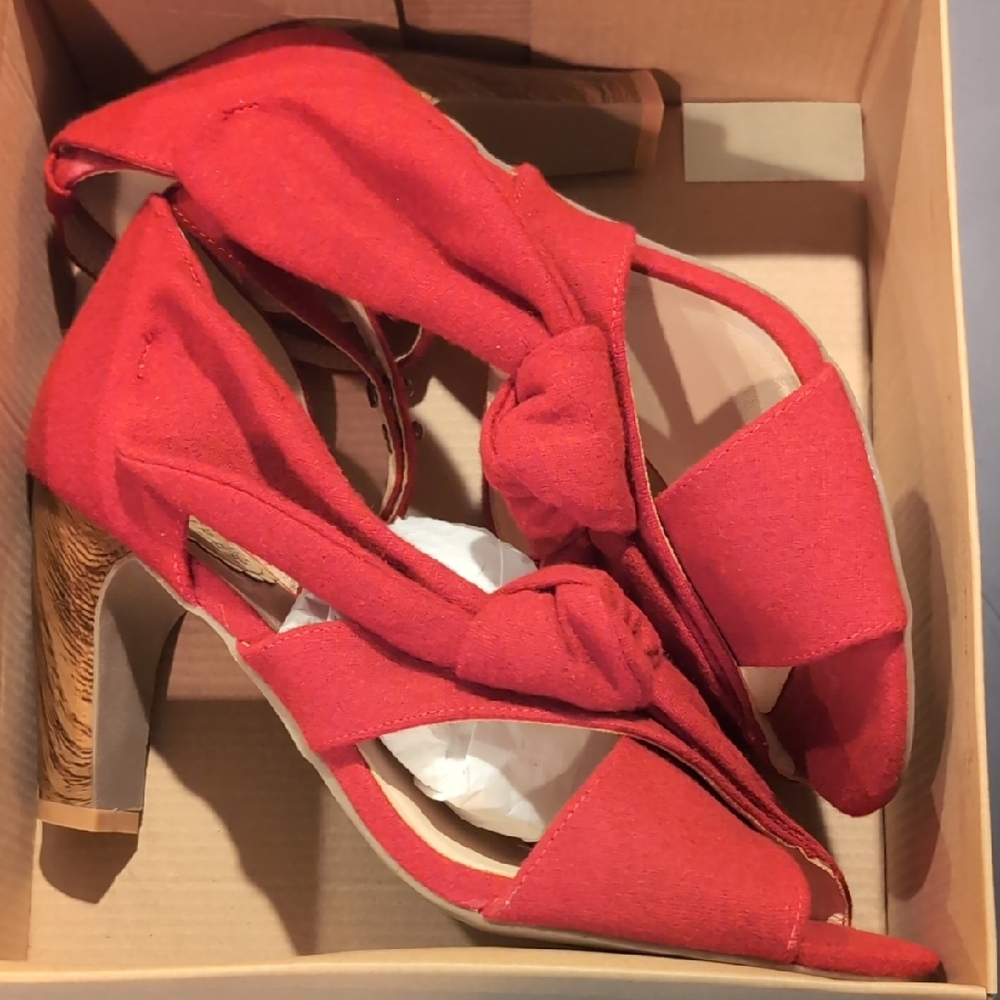 Joyfolie Red Bow Heels